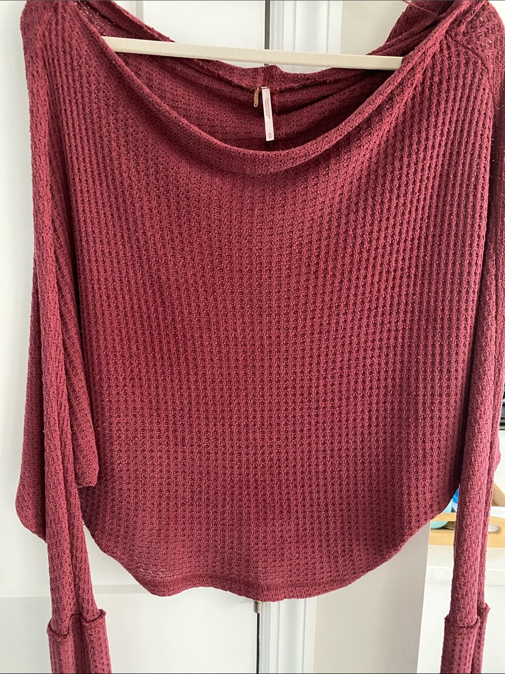 Free People Long Sleeve Thermal Wine